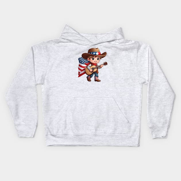 A Whimsical Tribute to American Culture in Cartoon Style T-Shirt Kids Hoodie by ragil_studio
